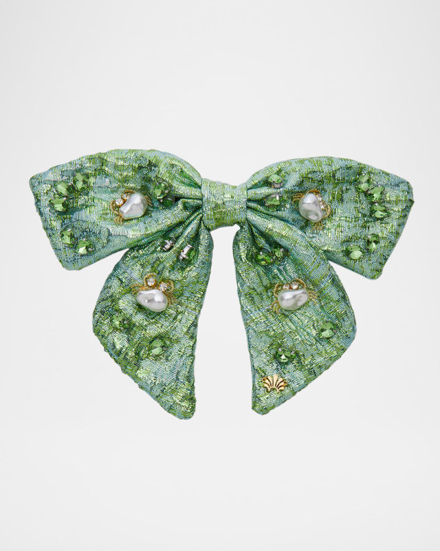 Libby Pearl Embellished Bow Barrette